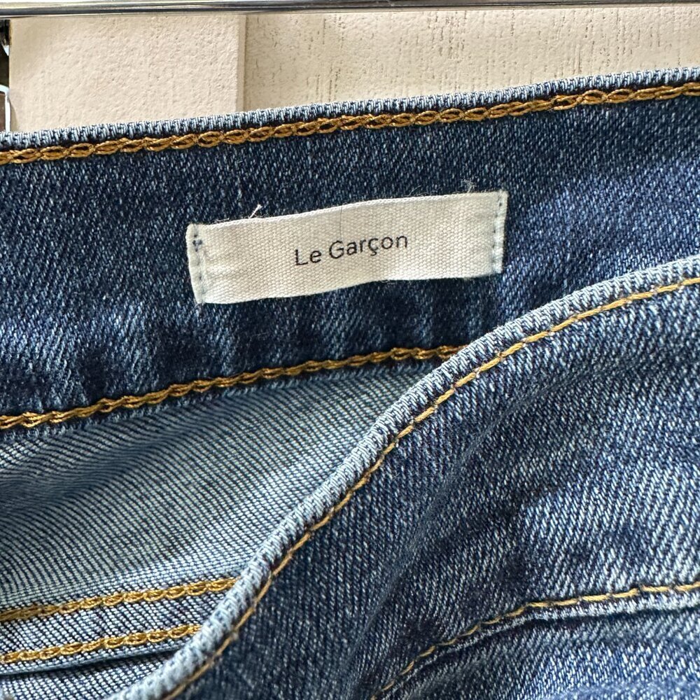 Frame Le Garcon Eaton Distressed Straight Leg Jeans - Picture 6 of 10